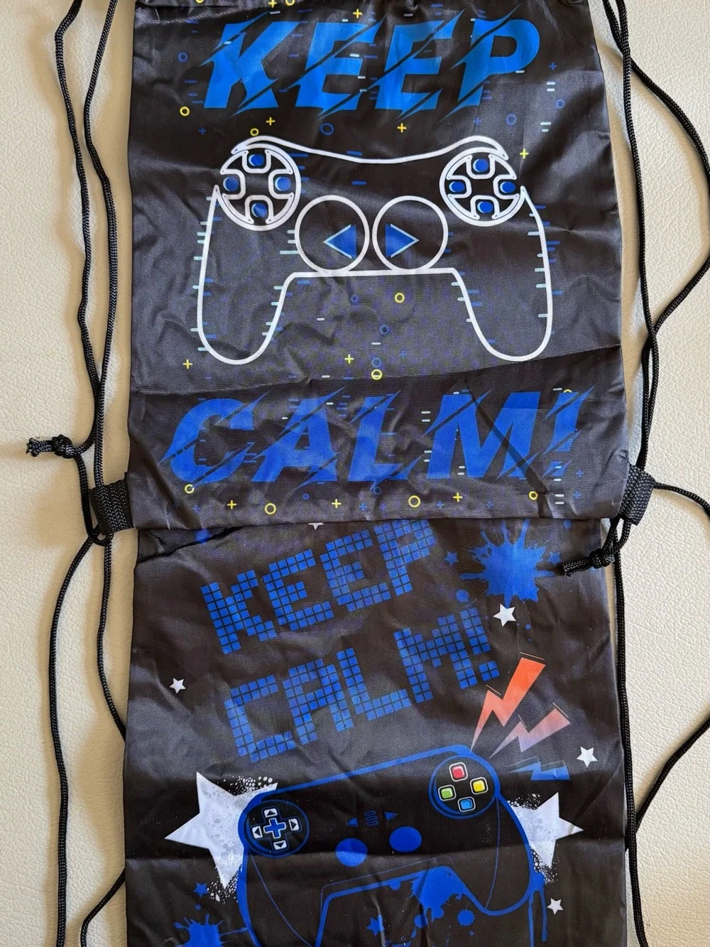 NEW Video Gamer Theme Drawstring Bag Party Favor Goodie Bag | 10 Piece Set of 2